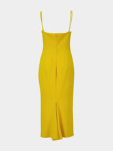 Givenchy Golden Yellow Crepe Cady Midi Dress