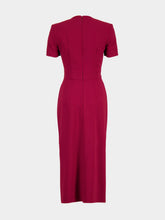 Givenchy Red Cherry Midi Wrapped Dress in Crepe Cady