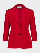 Givenchy Dark Red Crepe Cady Single-Breasted Jacket