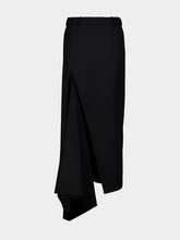 Givenchy Black Asymmetric Wool Midi Skirt