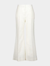 Givenchy White Flared Linen Canvas Trousers