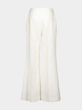 Givenchy White Flared Linen Canvas Trousers