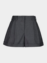 Givenchy Grey Mix Double Pleat Wool Shorts