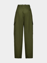 Givenchy Khaki Green Regular Fit Cotton-Wool Trousers