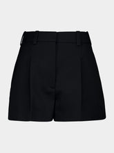 Givenchy Black Pleated Wool Shorts