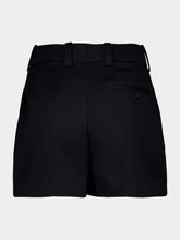 Givenchy Black Pleated Wool Shorts
