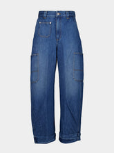 Givenchy Medium Blue Cropped Cocoon Cargo Jeans