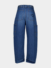 Givenchy Medium Blue Cropped Cocoon Cargo Jeans