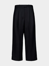 Givenchy Black Cropped Double Pleat Wool and Mohair Pants
