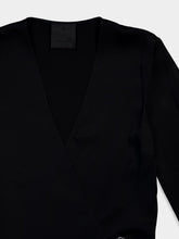 Givenchy Long-Sleeve Satin Crepe Wrap Top