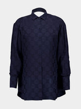 Givenchy Navy 4G Liquid Jacquard Oversized Shirt