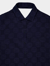 Givenchy Navy 4G Liquid Jacquard Oversized Shirt