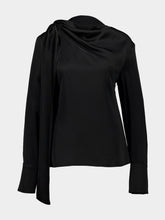 Givenchy Black Draped Bow Blouse