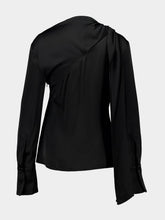 Givenchy Black Draped Bow Blouse