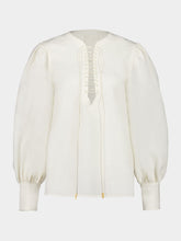 Givenchy Off-White Balloon Sleeve Lace-Up Shirt