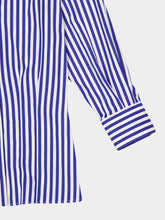 Givenchy Electric Blue and White Slashed Striped Poplin Shirt