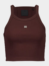 Givenchy Russet Brown Ribbed Crop Top