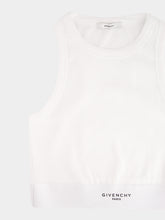 Givenchy White Cropped Tank Top with Logo Band