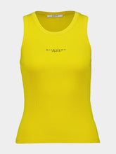 Givenchy Yellow Cotton Tank Top with Logo Print