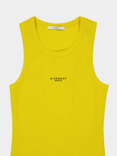 Givenchy Yellow Cotton Tank Top with Logo Print