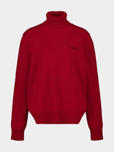 Givenchy Deep Red Wool Cashmere Turtleneck Sweater