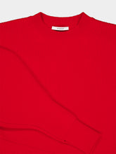 Givenchy Red Asymmetric Wool and Cashmere Crewneck Sweater