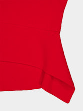 Givenchy Red Asymmetric Wool and Cashmere Crewneck Sweater