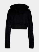 Givenchy Black Cropped Velvet Sweatshirt