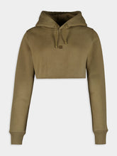 Givenchy Dark Khaki Cropped Logo Hoodie