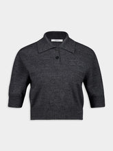 Givenchy Slate Wool-Blend Embroidered Polo Top