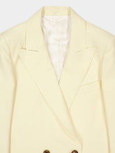 Blazé Milano Savannah Butter Double-Breasted Linen-Silk Blazer