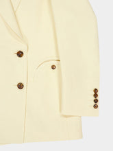 Blazé Milano Savannah Butter Double-Breasted Linen-Silk Blazer
