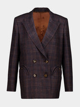 Blazé Milano Askari Chocolate Checked Double-Breasted Blazer