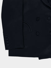 Blazé Milano Dark Navy Double-Breasted Satin Blazer