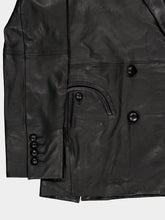 Blazé Milano Black Double-Breasted Leather Blazer