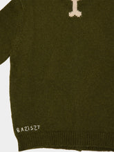 Baziszt Khaki Green Bobby Wool Cardigan