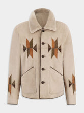 Baziszt Beige Rigel Suede Shearling Jacket