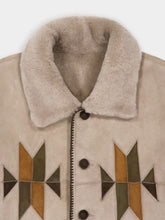 Baziszt Beige Rigel Suede Shearling Jacket
