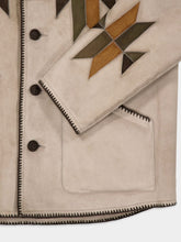 Baziszt Beige Rigel Suede Shearling Jacket