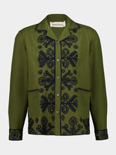 Baziszt Khaki Green Fougère Cotton Shirt