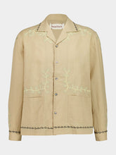 Baziszt Beige Gevrey Embroidered Hemp Shirt