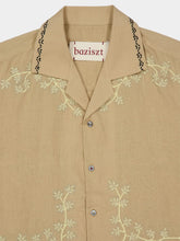 Baziszt Beige Gevrey Embroidered Hemp Shirt