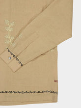Baziszt Beige Gevrey Embroidered Hemp Shirt