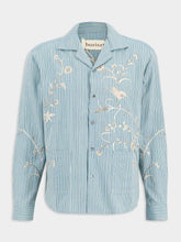 Baziszt Blue Striped Cotton Saba Shirt