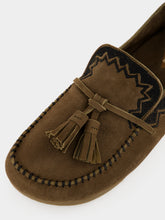 Baziszt Khaki Crine Suede Tassel Loafers