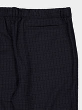 Baziszt Navy Dario Checked Cotton Trousers