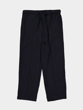 Baziszt Navy Dario Checked Cotton Trousers