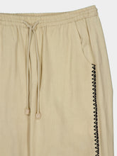 Baziszt Beige Sferic Embroidered Relaxed Pants