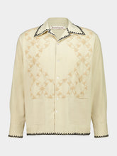 Baziszt Beige Sferic Embroidered Shirt