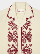 Baziszt Off-White and Burgundy Fougere Shirt